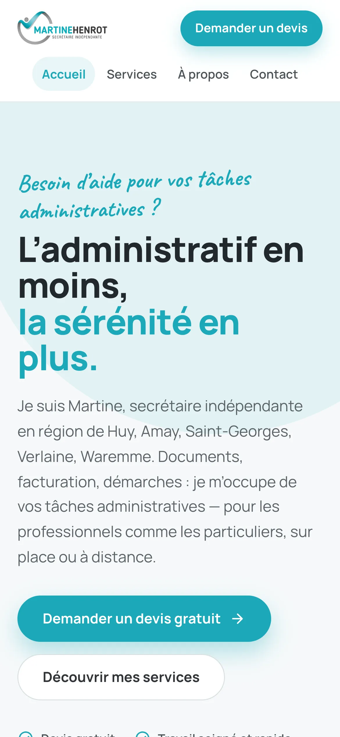 Le même site sur téléphone